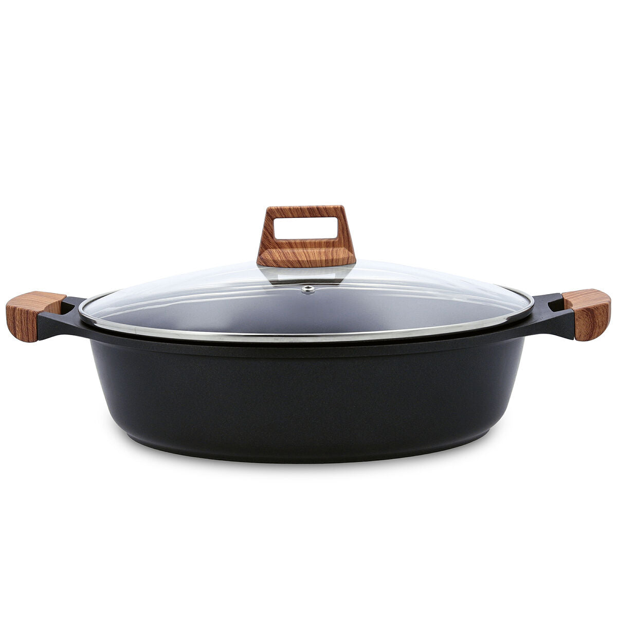 Casserole with lid Quid Karbon Cast aluminium Black 32 cm Quid