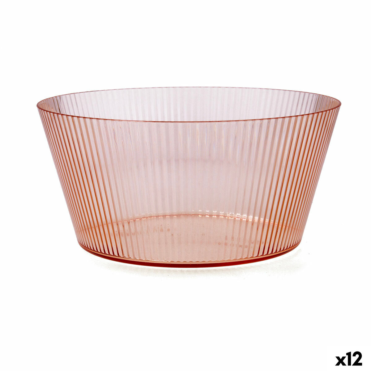 Salad Bowl Quid Sunset Coral Coral Plastic Ø 25 cm (12 Units)