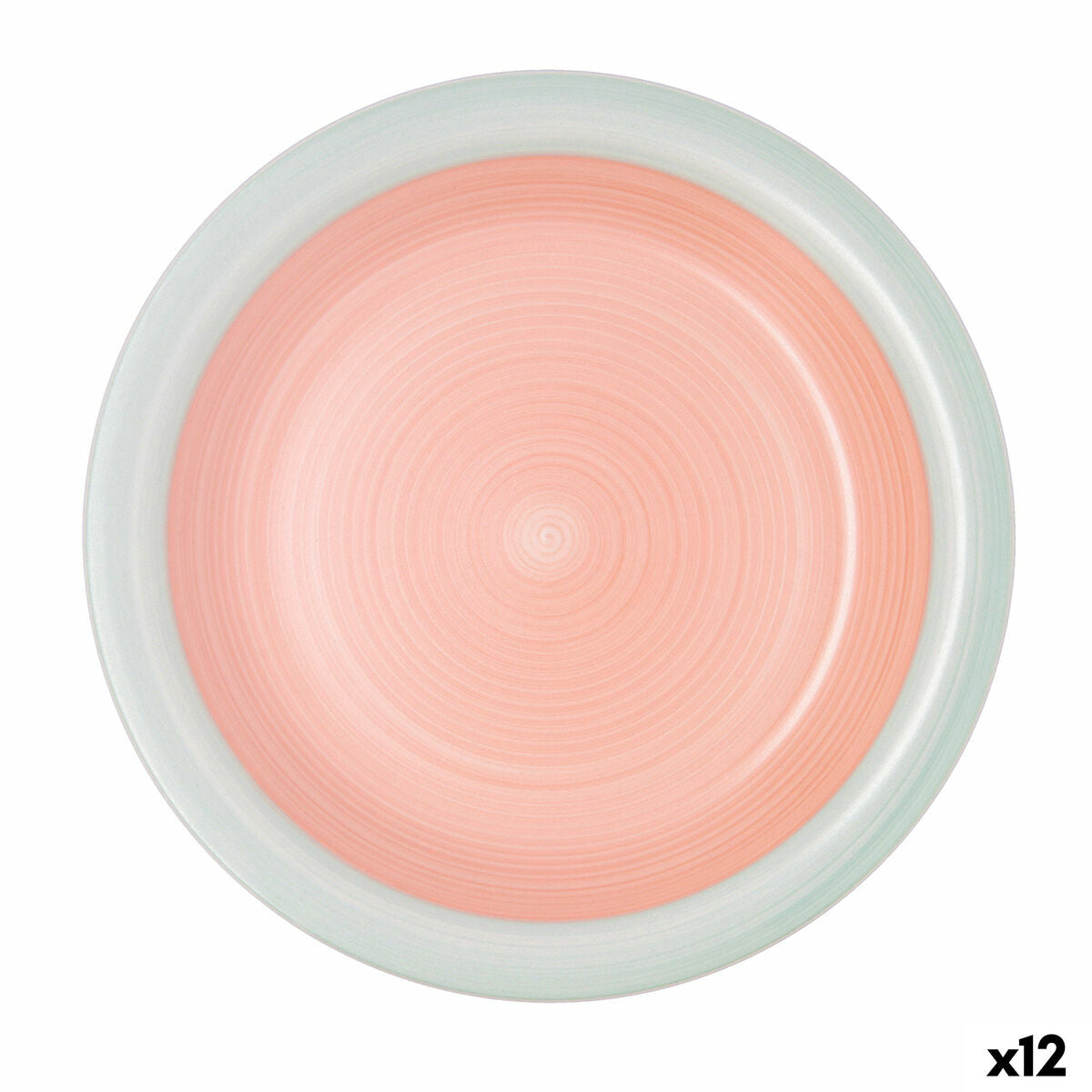 Flat Plate Quid Kaleido Green Coral Ceramic Ø 27 cm (12 Units)