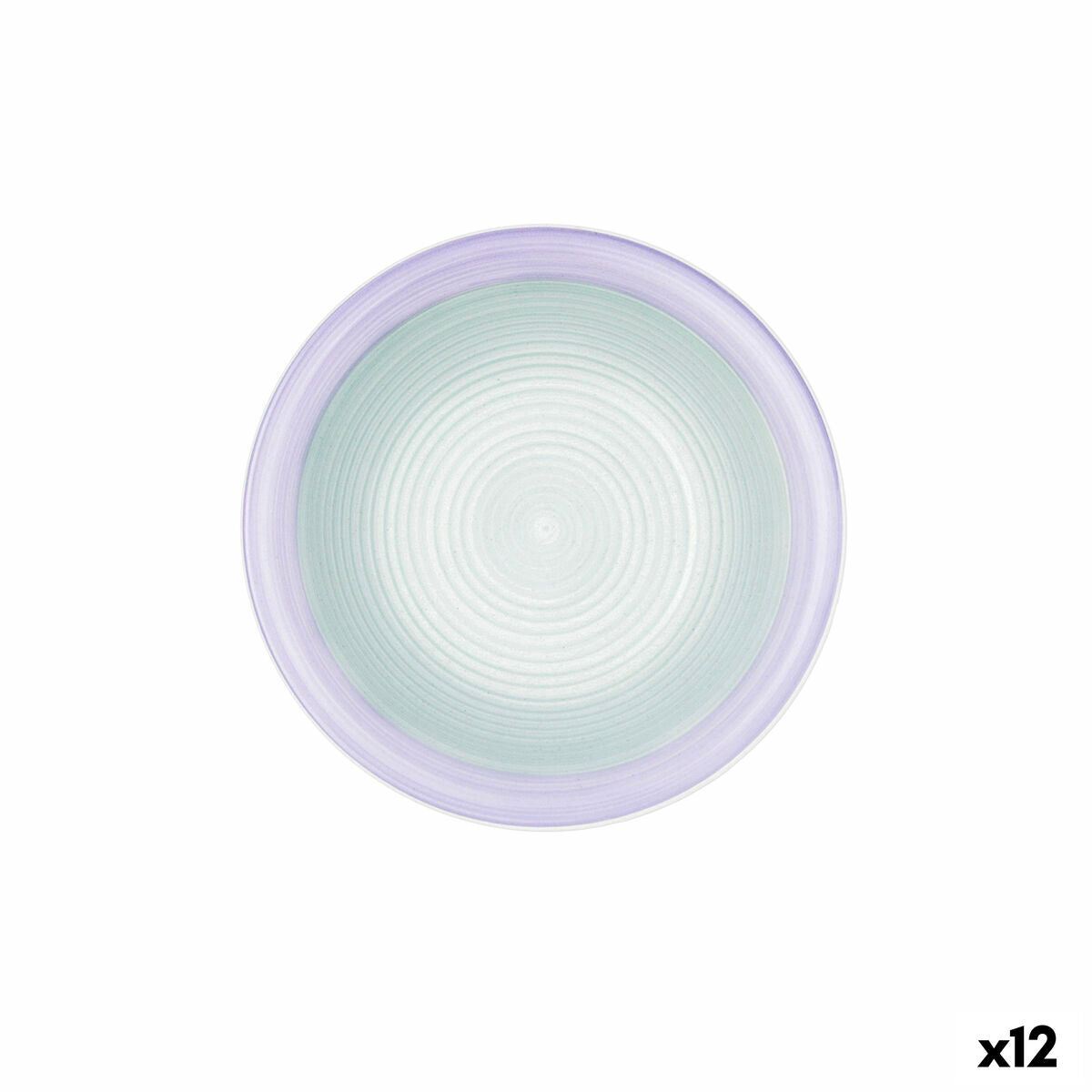 Deep Plate Quid Kaleido Green Purple Ceramic 21,5 cm (12 Units) Quid