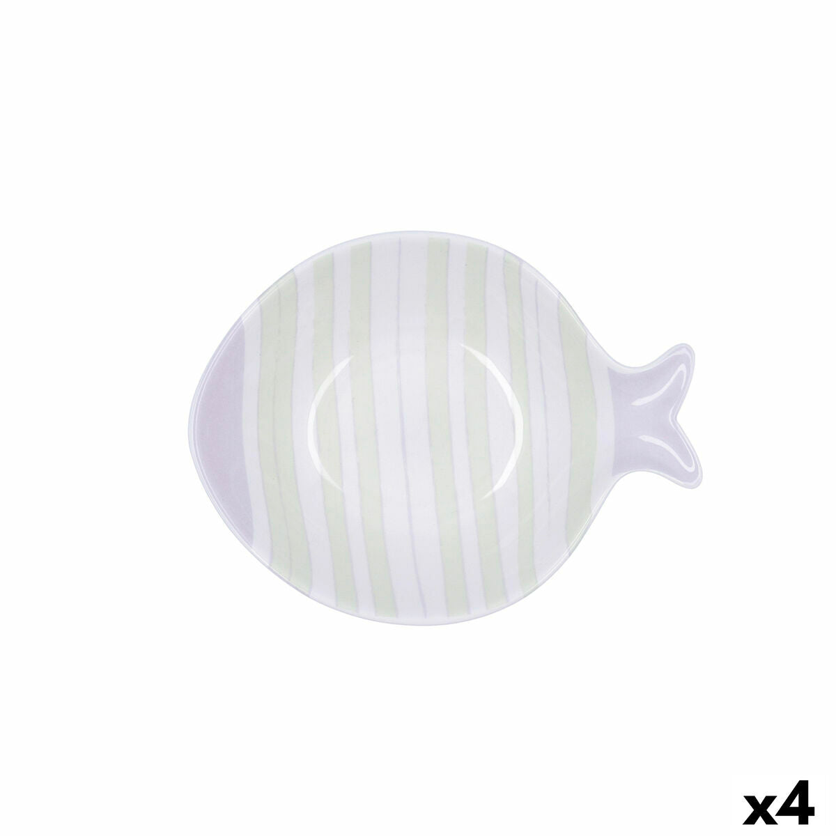 Bowl Quid Kaleido Bicoloured Ceramic Fish 15 x 13 x 4 cm (4 Units) Quid