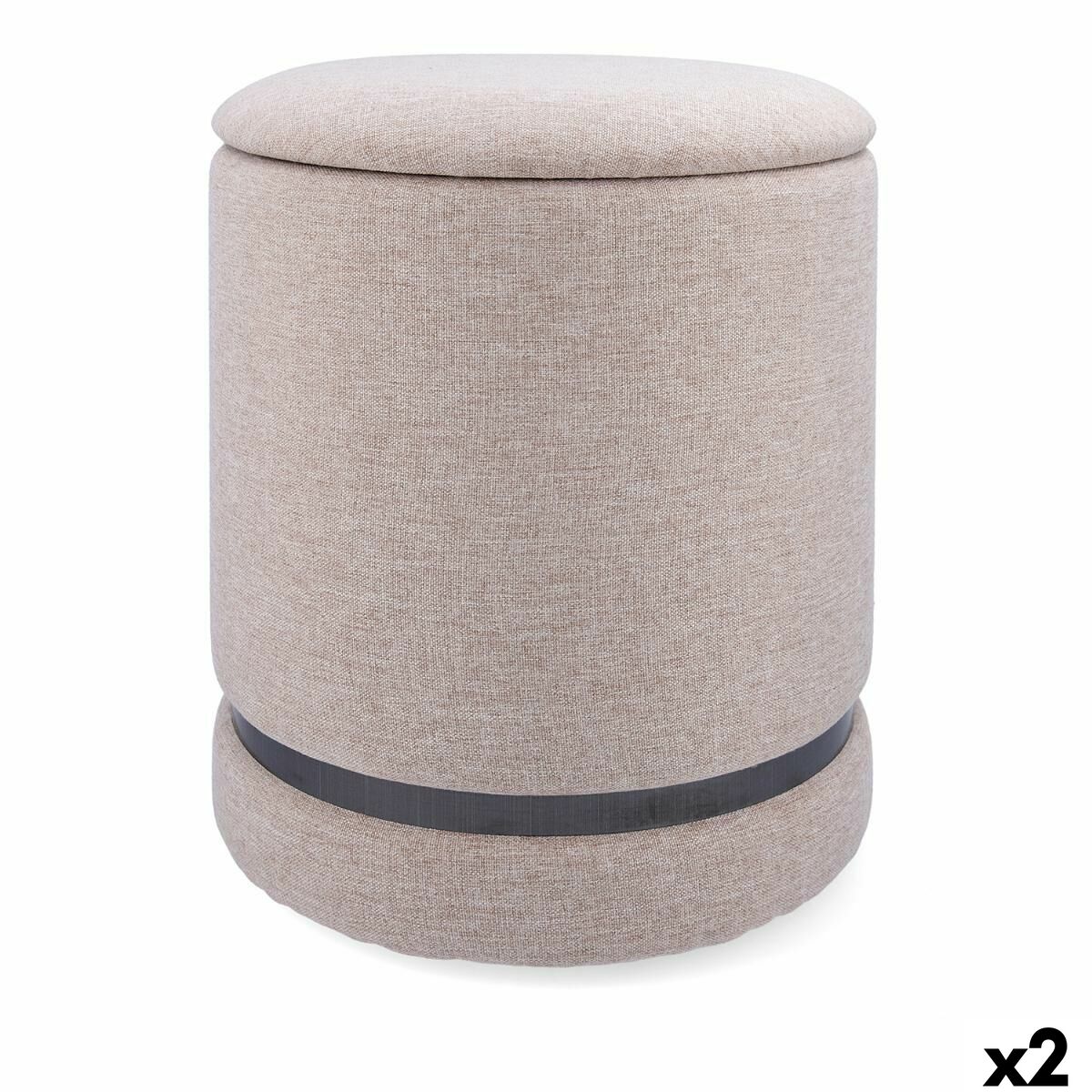 Pouffe Vinthera Moa Beige Wood 32 x 40 cm (2 Units) Vinthera