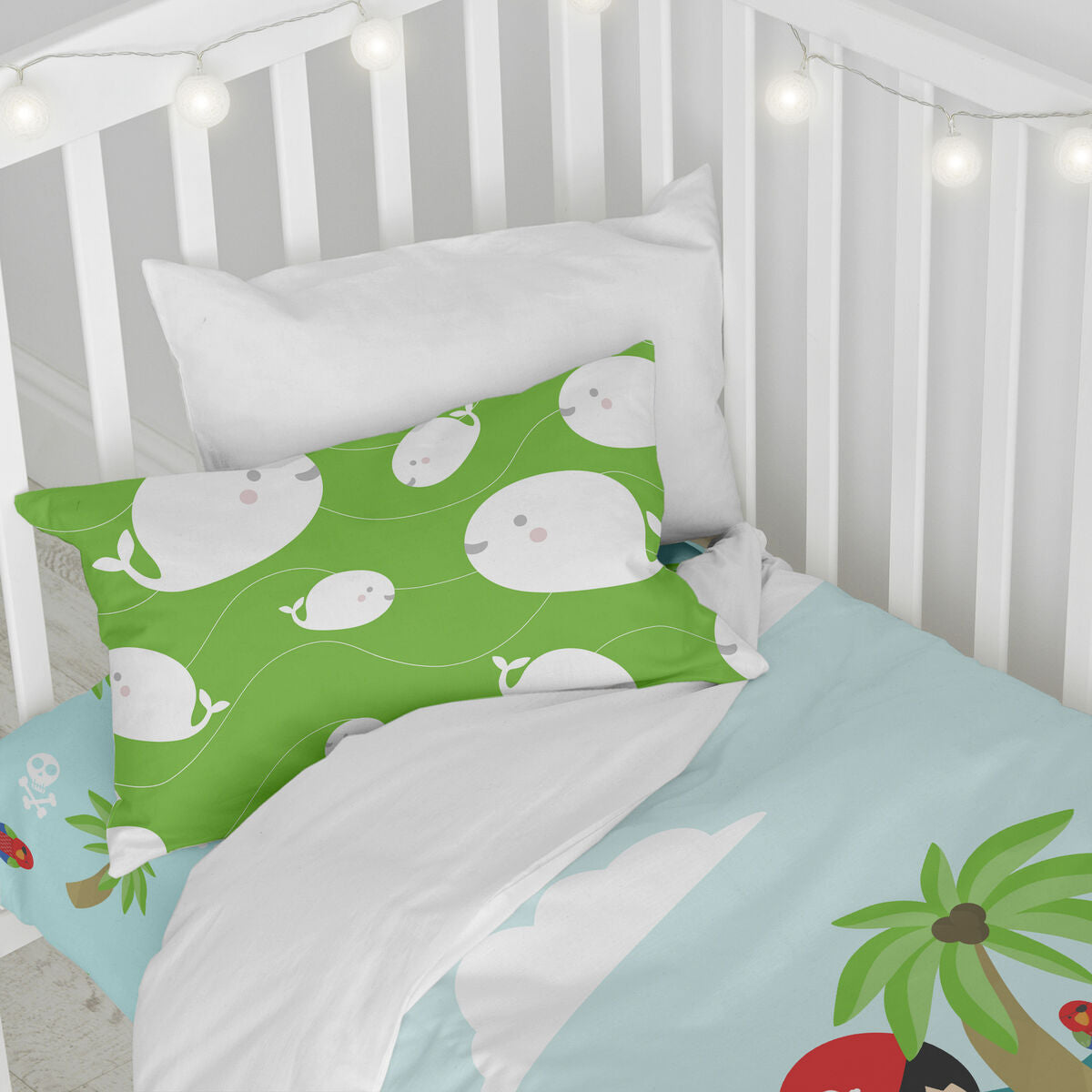 Duvet cover set HappyFriday Happynois Pirata Multicolour Baby Crib 2 Pieces HappyFriday