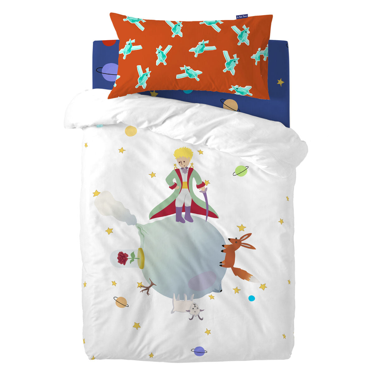 Duvet cover set HappyFriday Le Petit Prince Multicolour 2 Pieces HappyFriday