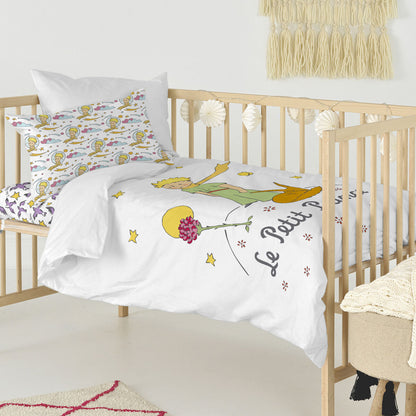 Duvet cover set HappyFriday Le Petit Prince Ses Amis Multicolour Baby Crib 2 Pieces HappyFriday