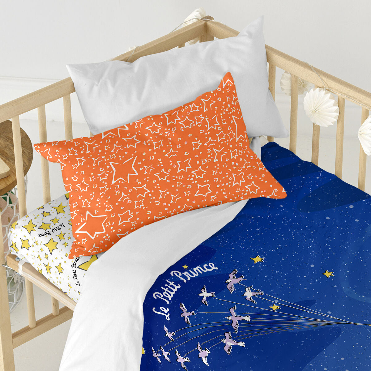 Duvet cover set HappyFriday Le Petit Prince Migration Multicolour Baby Crib 2 Pieces HappyFriday