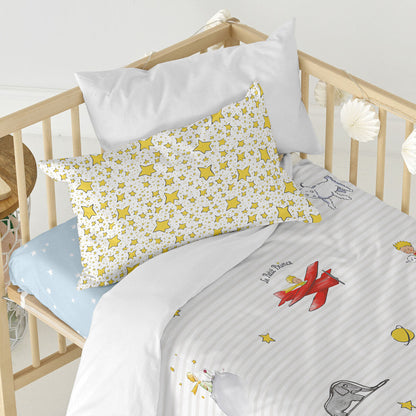 Duvet cover set HappyFriday Le Petit Prince Son Monde Multicolour Baby Crib 2 Pieces HappyFriday