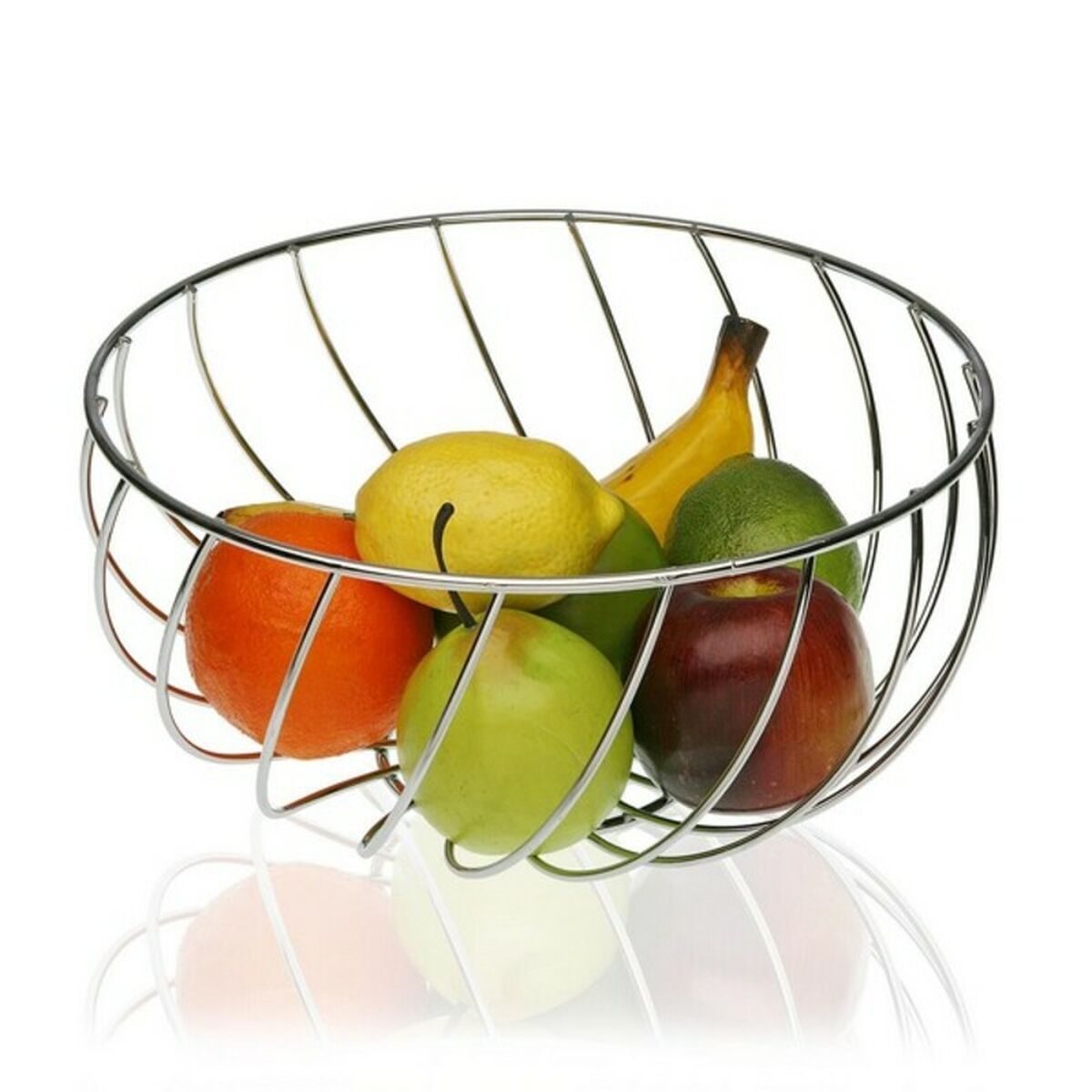 Fruit Bowl Metal Chromed (28 x 14 x 28 cm) Versa