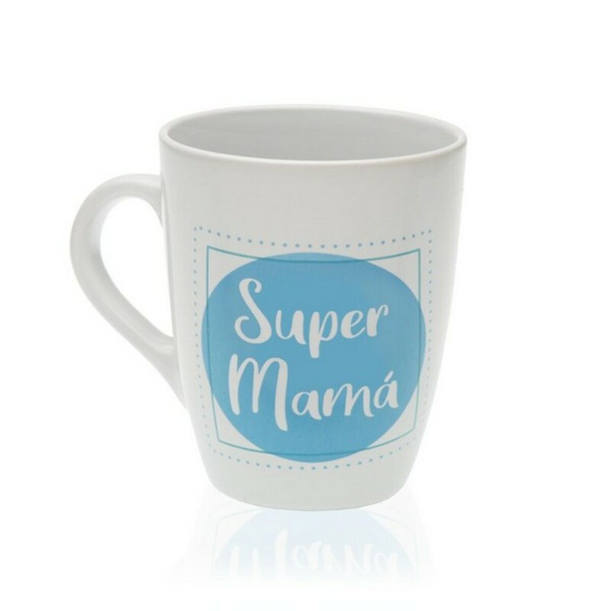 Ceramic Mug Versa Super Mamá Stoneware (8,5 x 10 x 8,5 cm) Versa