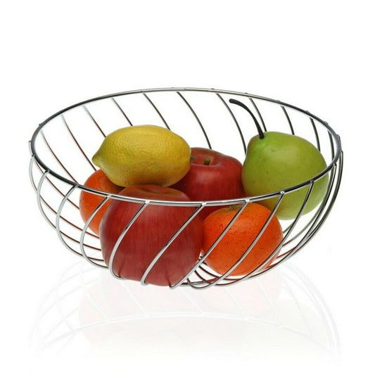 Fruit Bowl Metal Chromed (26 x 12 x 26 cm) Versa