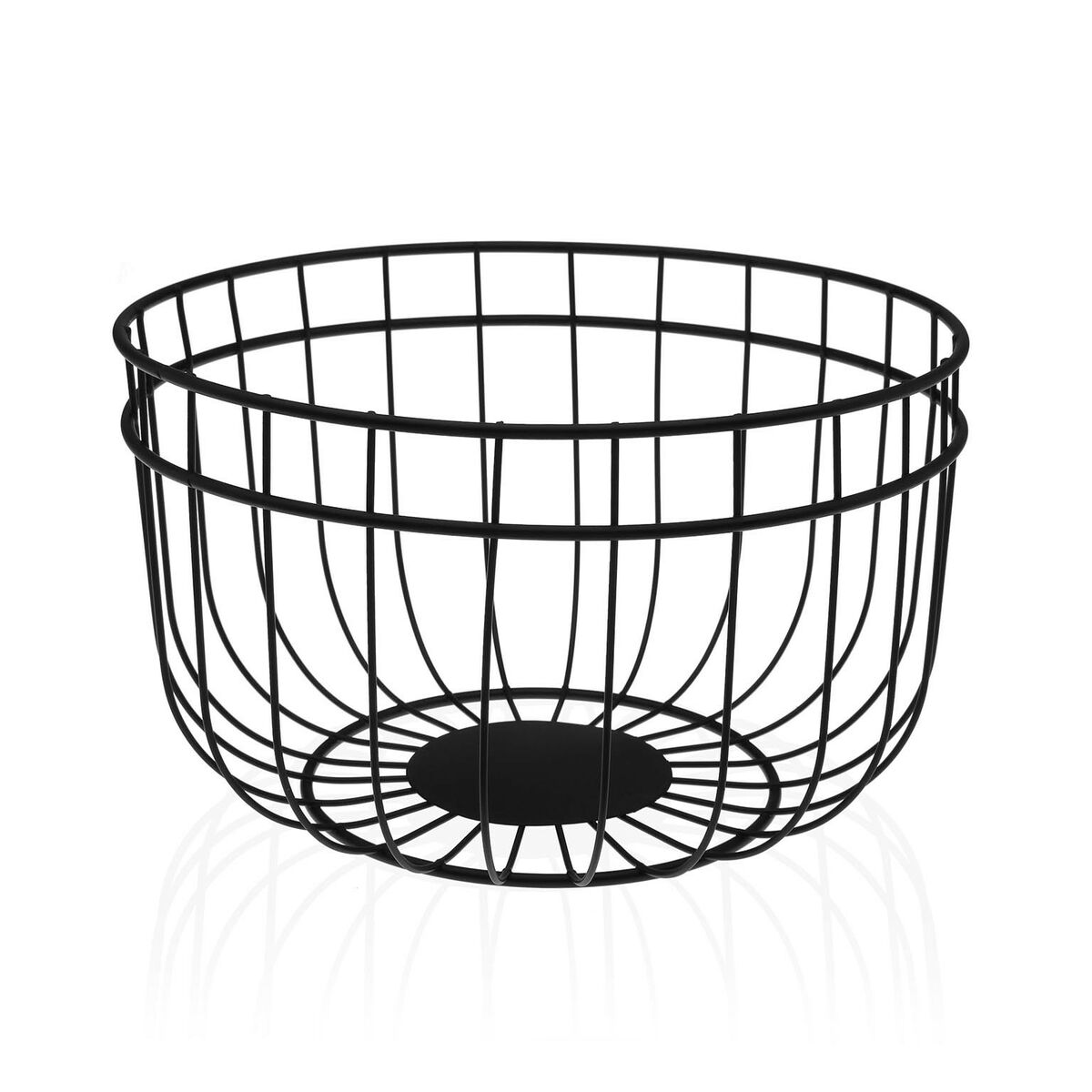 Fruit Bowl Versa Black Steel (25,5 x 15 x 25,5 cm) Versa