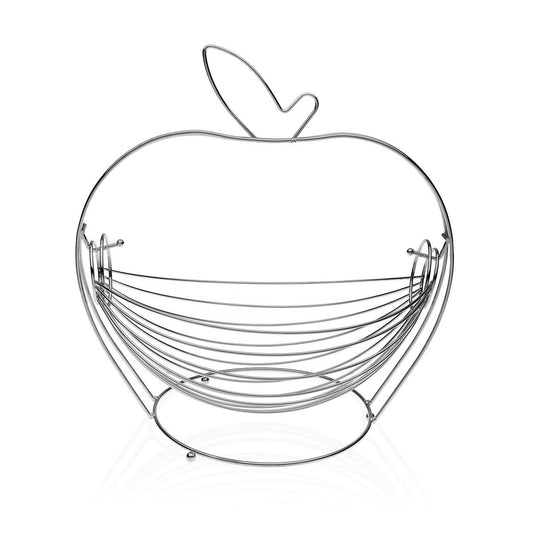 Fruit Bowl Versa Grey Apple Steel (24,5 x 29,5 x 30 cm) Versa