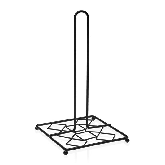 Kitchen Paper holder Versa Black Metal Steel (16 x 28,5 x 16 cm) Versa