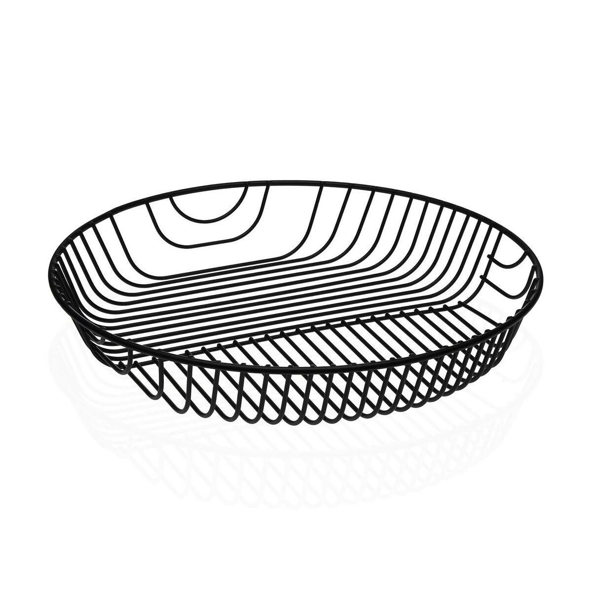 Fruit Bowl Versa Black Metal Steel 30 x 4,7 x 30 cm Versa