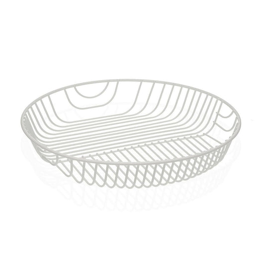 Fruit Bowl Versa White Metal Steel 30 x 4,7 x 30 cm Versa