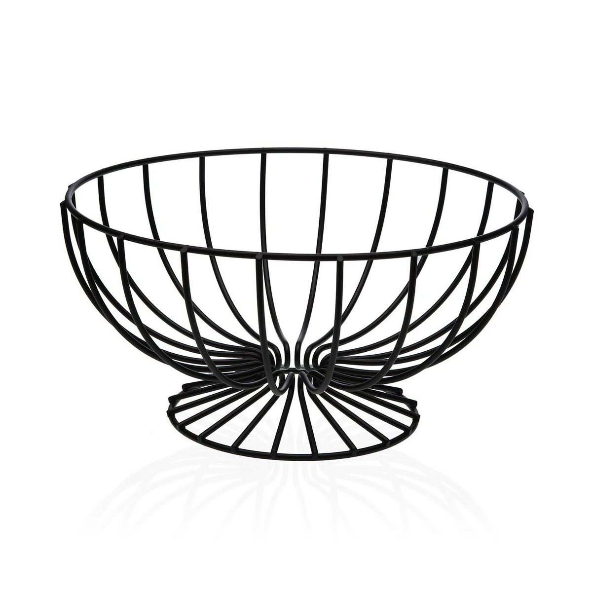 Fruit Bowl Versa Black Metal Ceramic Steel 26 x 11 x 26 cm Versa