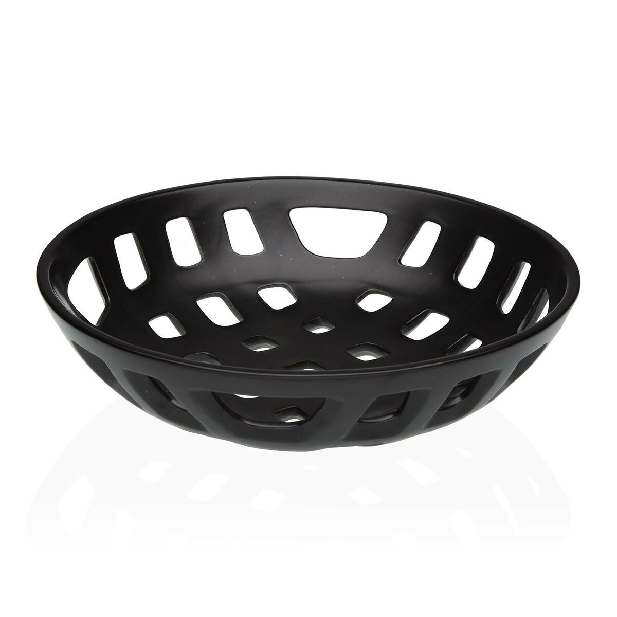 Fruit Bowl Versa Black Ceramic Porcelain 28 x 7 x 28 cm Versa