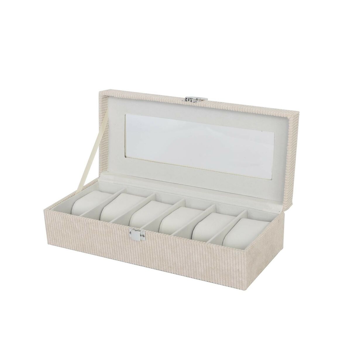 Box for watches Versa Beige Polyester 13,5 x 9 x 30,5 cm Versa