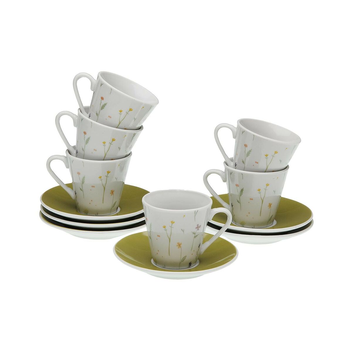 Set of 6 Cups with Plate Versa Laison Porcelain Versa