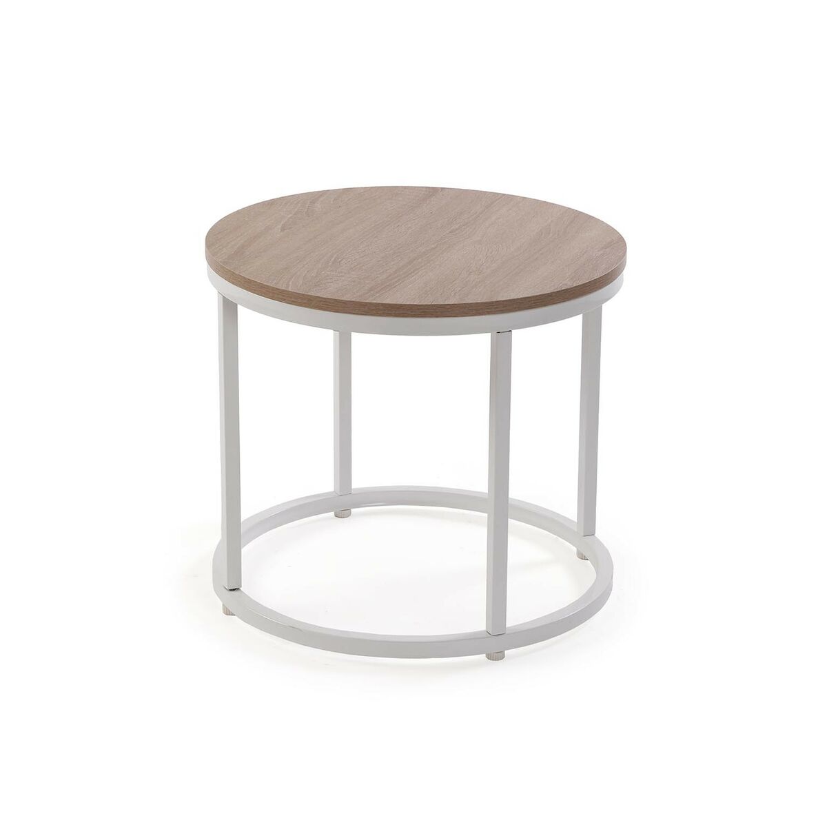 Set of 2 tables Versa Aurea White 48 x 48 x 42 cm 80 x 80 x 48 cm