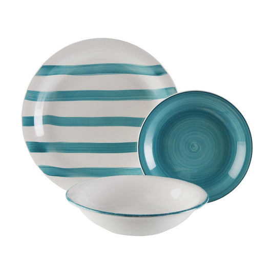 Tableware Versa Blue 26,5 x 26,5 cm 18 Pieces