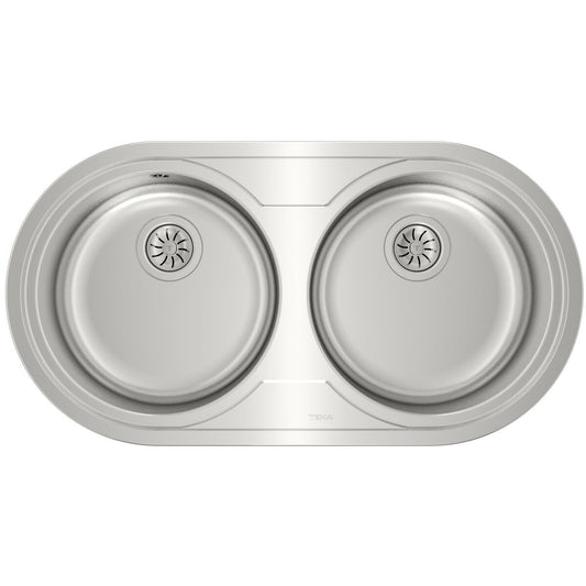 Sink with Two Basins Teka 9025 DUETTA 2C Stainless steel