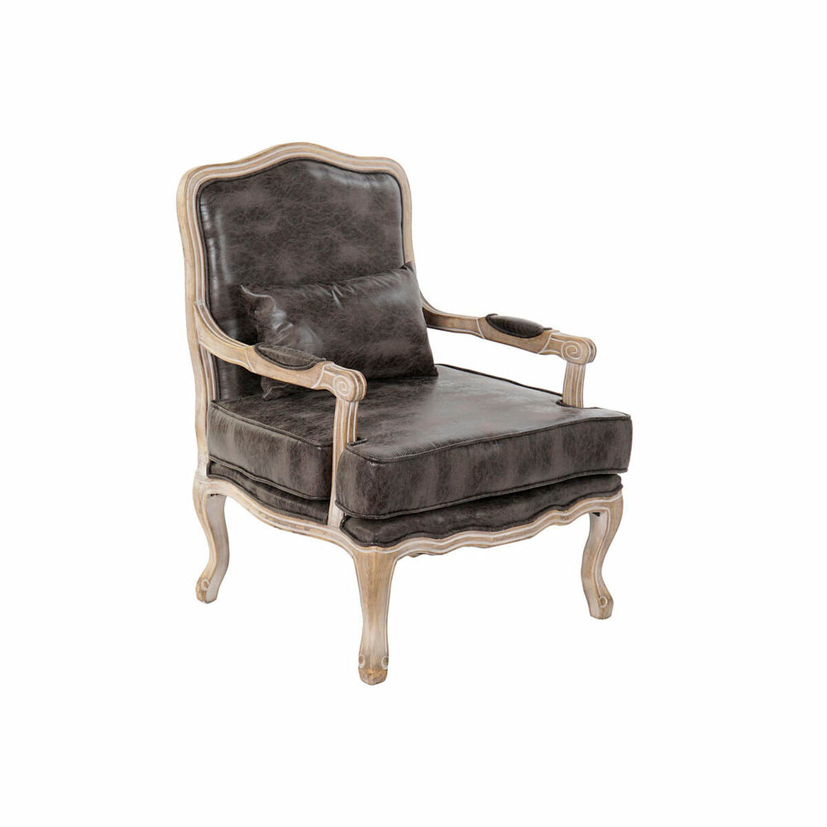 Armchair DKD Home Decor Brown Polyurethane Rubber wood (70 x 66 x 94 cm) DKD Home Decor