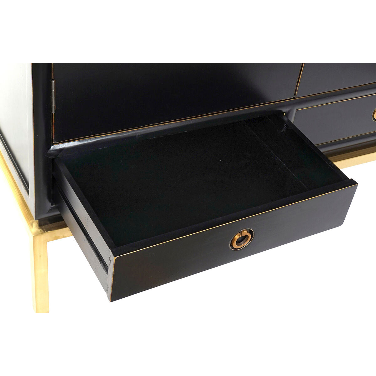 Cupboard DKD Home Decor Black Golden 120 x 50 x 175 cm