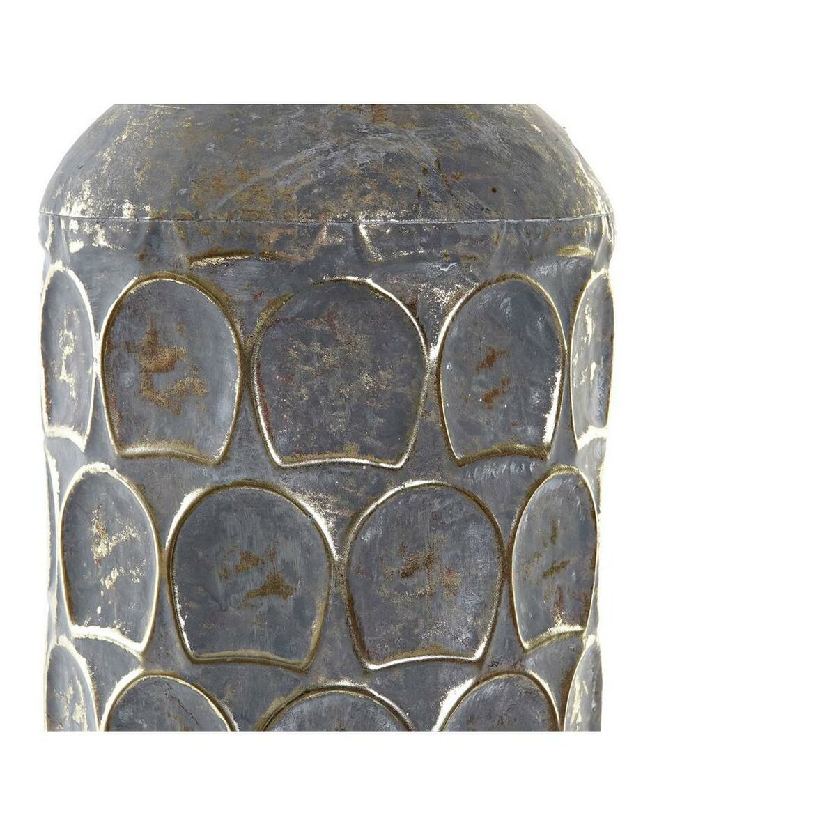 Vase DKD Home Decor Aged finish Grey Golden Metal Oriental 19 x 19 x 47 cm DKD Home Decor