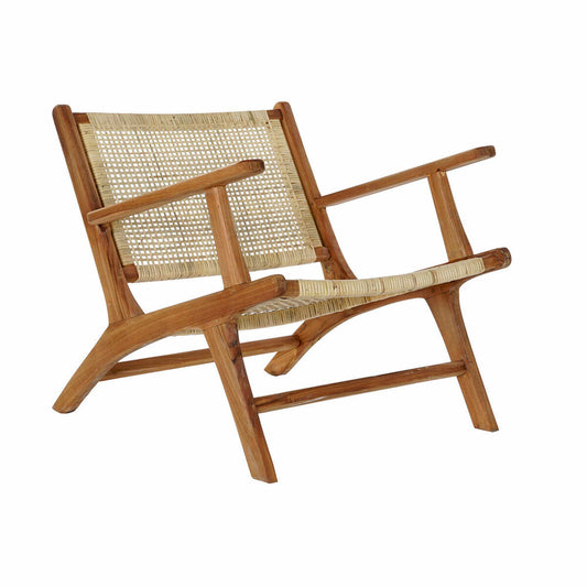 Armchair DKD Home Decor MB-182316 Natural Teak Light brown Rattan (69 x 78 x 68 cm)