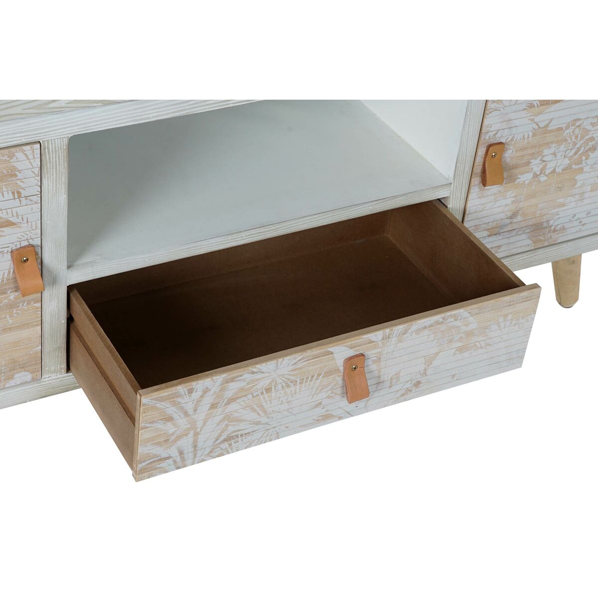 TV furniture DKD Home Decor White Wood Bamboo (140 x 40 x 51 cm)