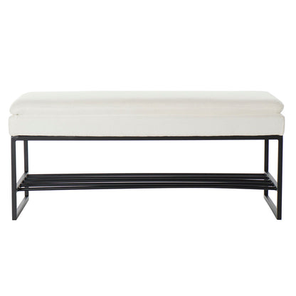 Foot-of-bed Bench DKD Home Decor Black Beige Iron 80,5 x 36 x 35,5 cm