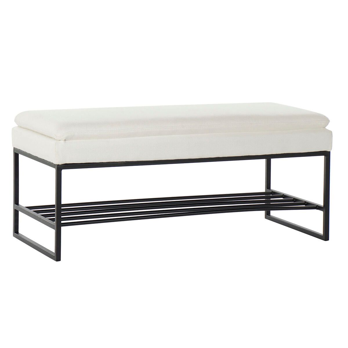 Foot-of-bed Bench DKD Home Decor Black Beige Iron 80,5 x 36 x 35,5 cm