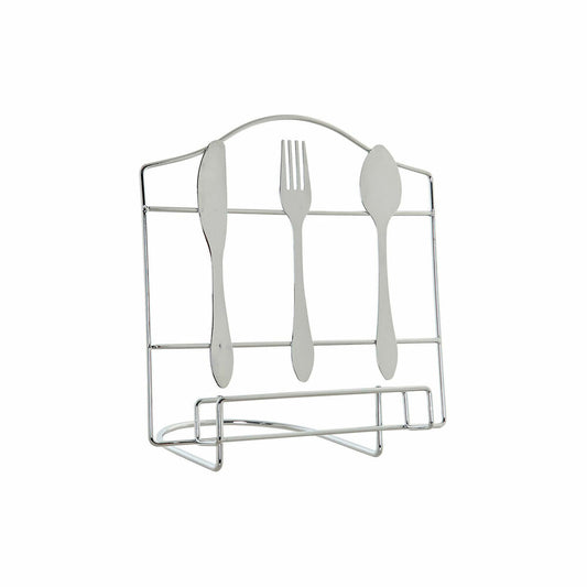 Stand DKD Home Decor Pieces of Cutlery Silver Metal Plastic 23 x 15 x 22 cm