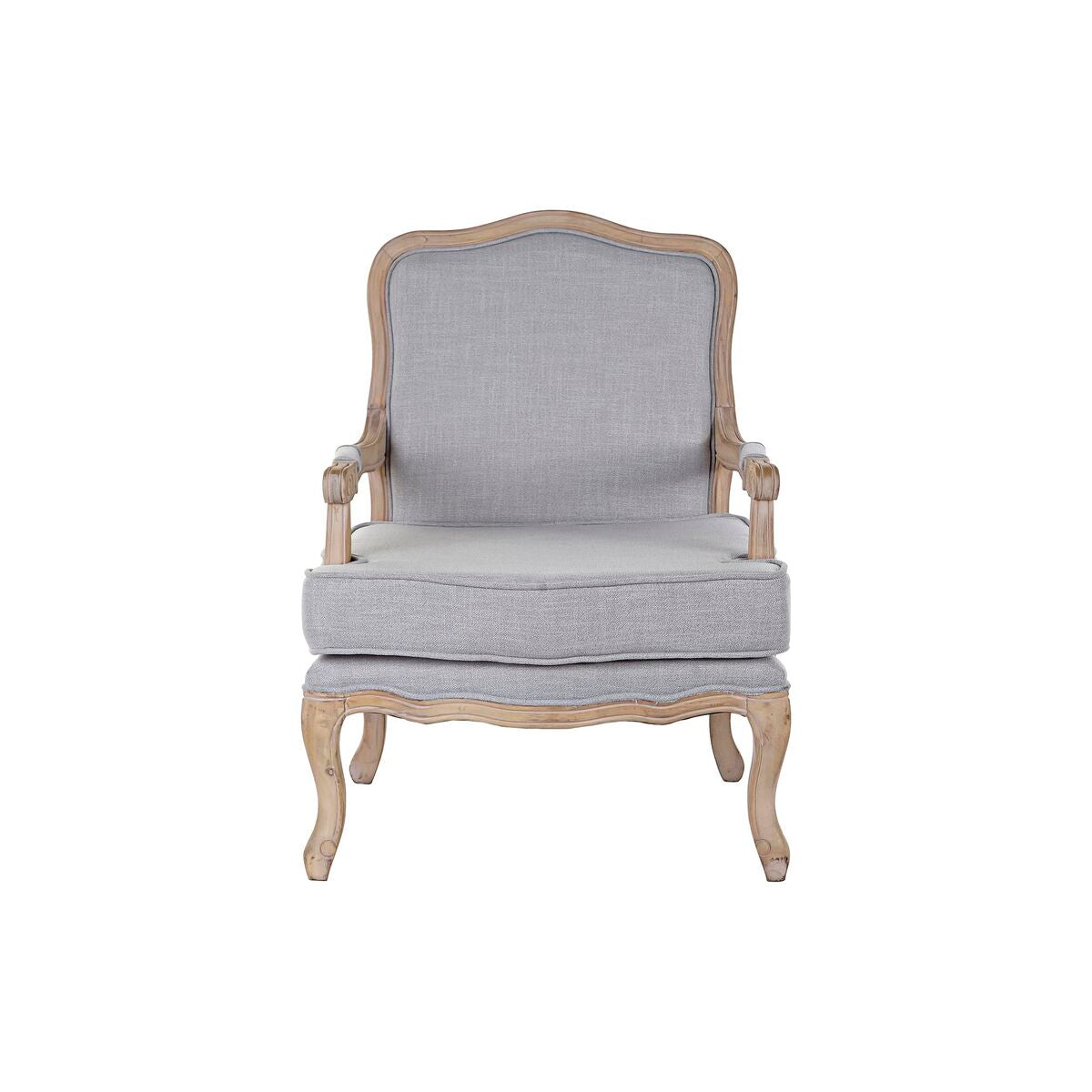 Armchair DKD Home Decor 66 x 66 x 94 cm Natural Wood Light grey