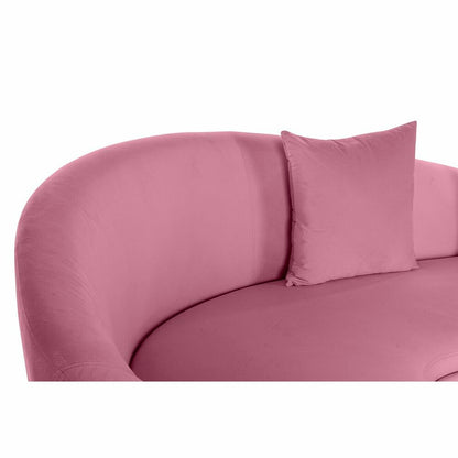 Sofa DKD Home Decor Pink Golden Metal Polyester (210 x 120 x 84 cm) DKD Home Decor