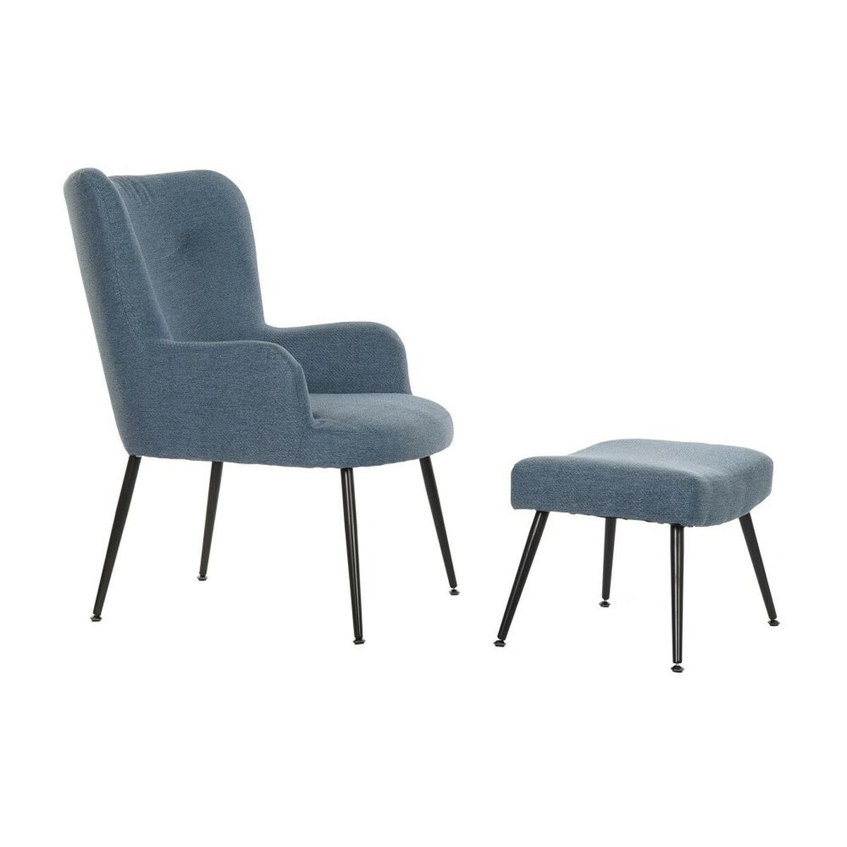 Armchair DKD Home Decor Blue Black Metal 70 x 60 x 84 cm DKD Home Decor