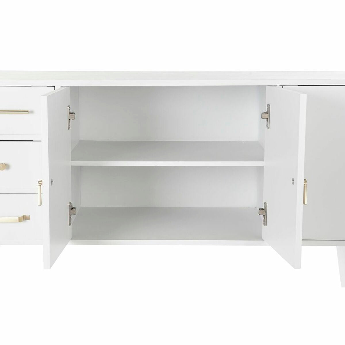 Sideboard DKD Home Decor White Cream Natural Metal Paolownia wood 120 x 40 x 78,5 cm