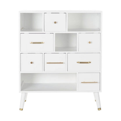 Chest of drawers DKD Home Decor Natural Metal White Cream Melamin (76 x 34 x 94 cm)