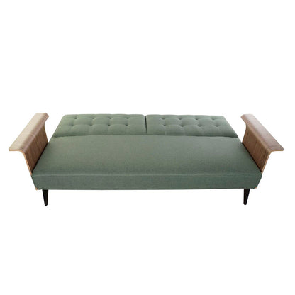 Sofabed DKD Home Decor 203 x 87 x 81 cm Black Metal Brown Green