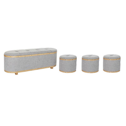 Bench DKD Home Decor Grey Wood Polyester (120 x 45 x 43 cm)