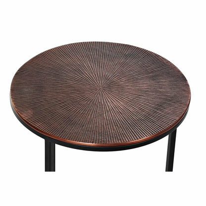 Set of 3 small tables DKD Home Decor Black Copper Golden 44 x 44 x 61 cm