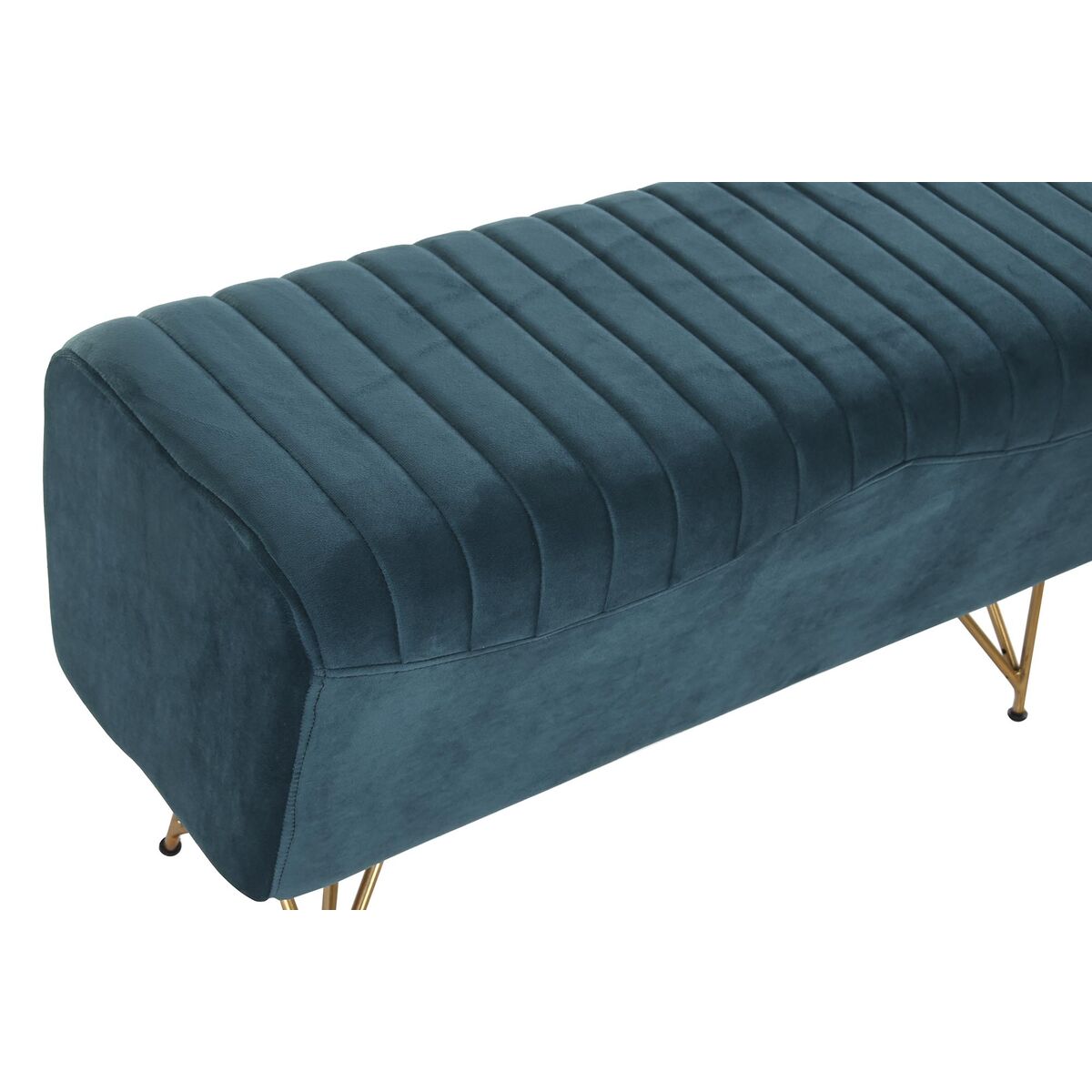 Bench DKD Home Decor 90 x 31 x 47 cm Metal Turquoise