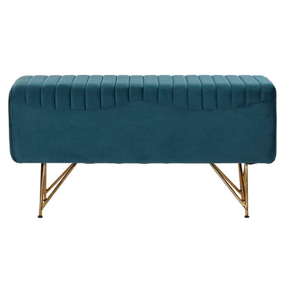 Bench DKD Home Decor 90 x 31 x 47 cm Metal Turquoise