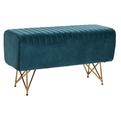 Bench DKD Home Decor 90 x 31 x 47 cm Metal Turquoise