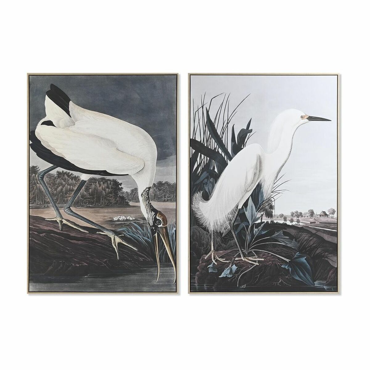 Painting DKD Home Decor 83 x 4 x 123 cm Bird Oriental (2 Units) DKD Home Decor