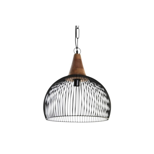 Ceiling Light DKD Home Decor Natural Black Metal Wood 50 W 36 x 36 x 40 cm DKD Home Decor