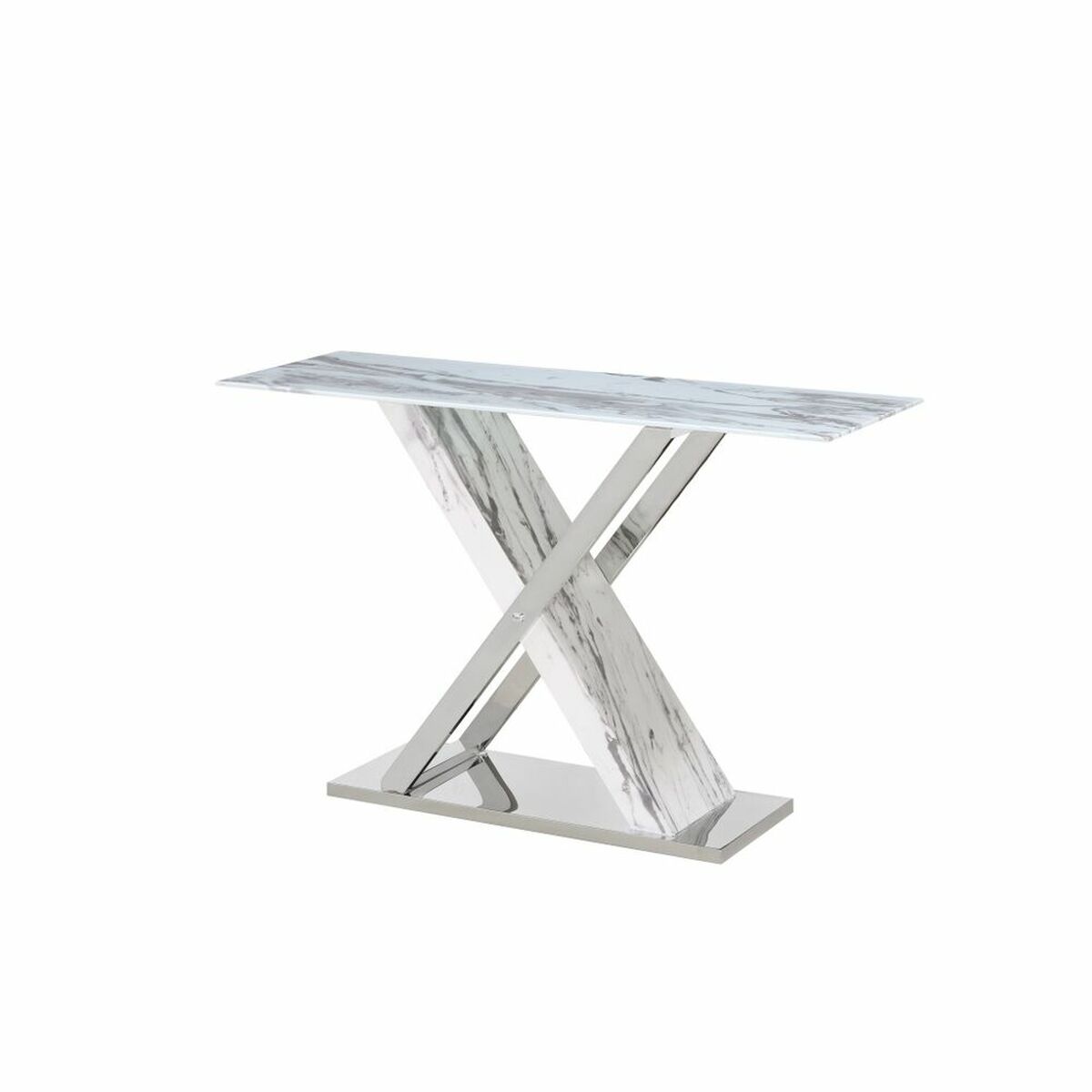 Console DKD Home Decor White Grey Silver Crystal Steel 120 x 40 x 75 cm