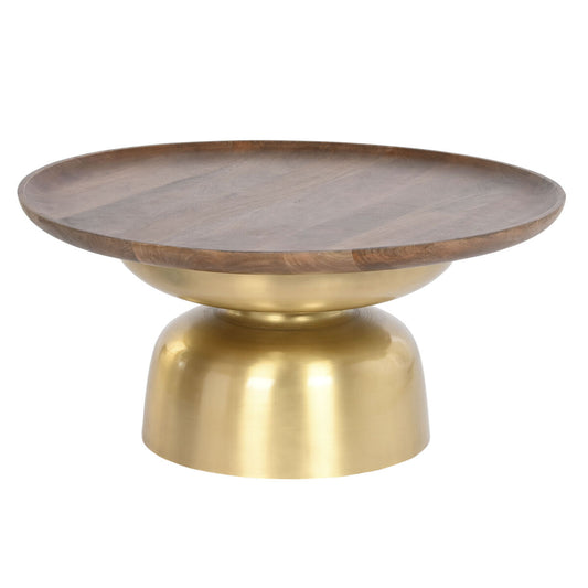 Centre Table DKD Home Decor Steel Mango wood (80 x 80 x 38 cm)