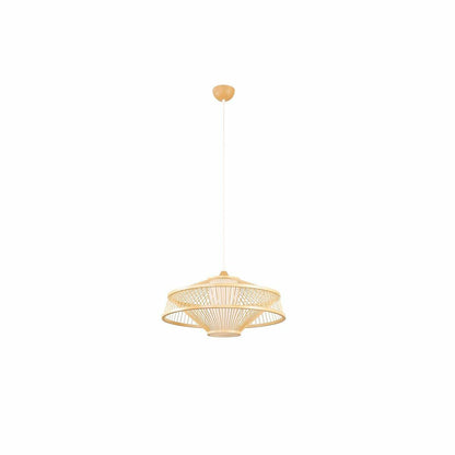 Ceiling Light DKD Home Decor Polyester Bamboo (50 x 50 x 23 cm) DKD Home Decor